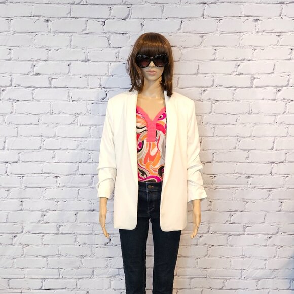 BANANA REPUBLIC - 3/4 sleeve retro print v-neck blouse - Picture 9 of 10